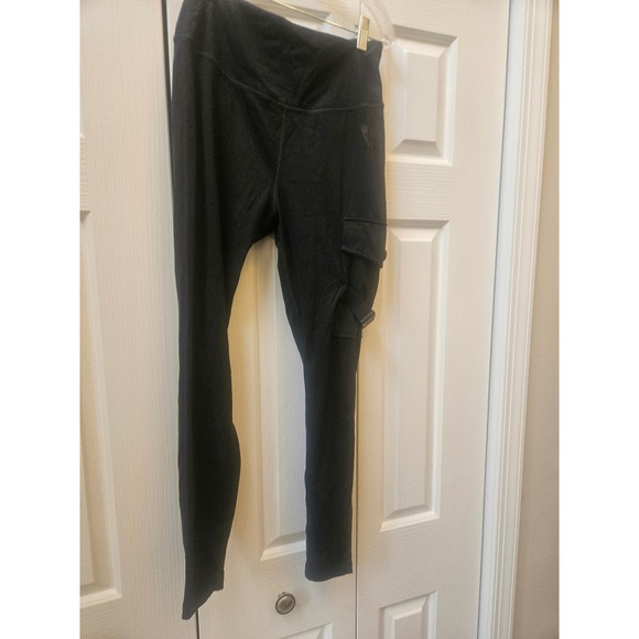 Firm Abs Pants - Firm Abs Womens Black Cargo Leggings High Waisted Buckle Pocket Athletic Tights